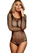 Sexy Long Sleeve Fishnet Cut out Teddy